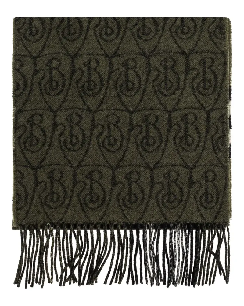 Burberry monogram fringed scarf - Grün Grün