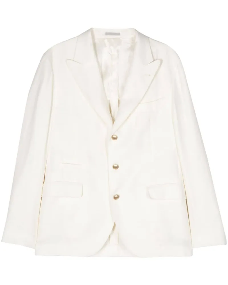Brunello Cucinelli Einreihiges Twill-Sakko - Nude Nude