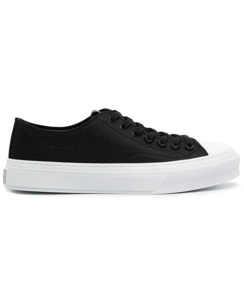 Givenchy City Low Sneakers mit Logo-Jacquard - Schwarz Schwarz