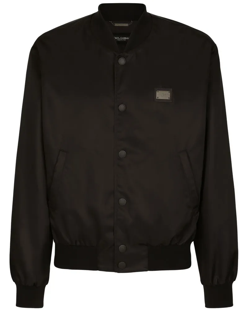 Dolce & Gabbana DG Essentials Bomberjacke mit Logo-Schild - Schwarz Schwarz