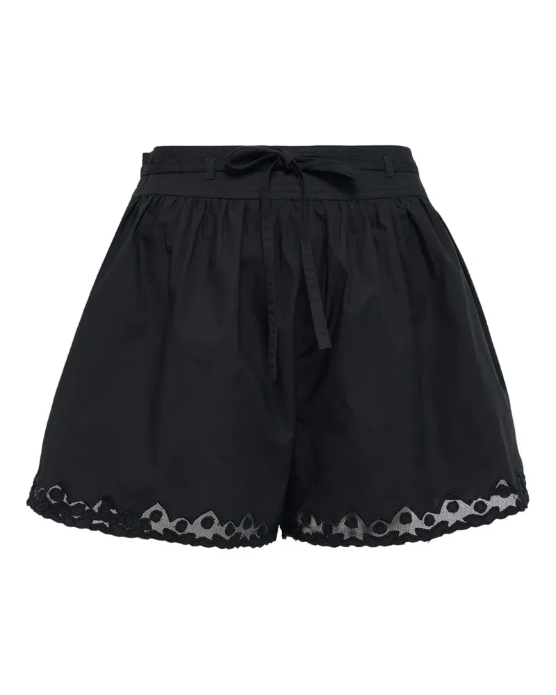Ulla Johnson Elowen Shorts mit Ösendetail - Schwarz Schwarz