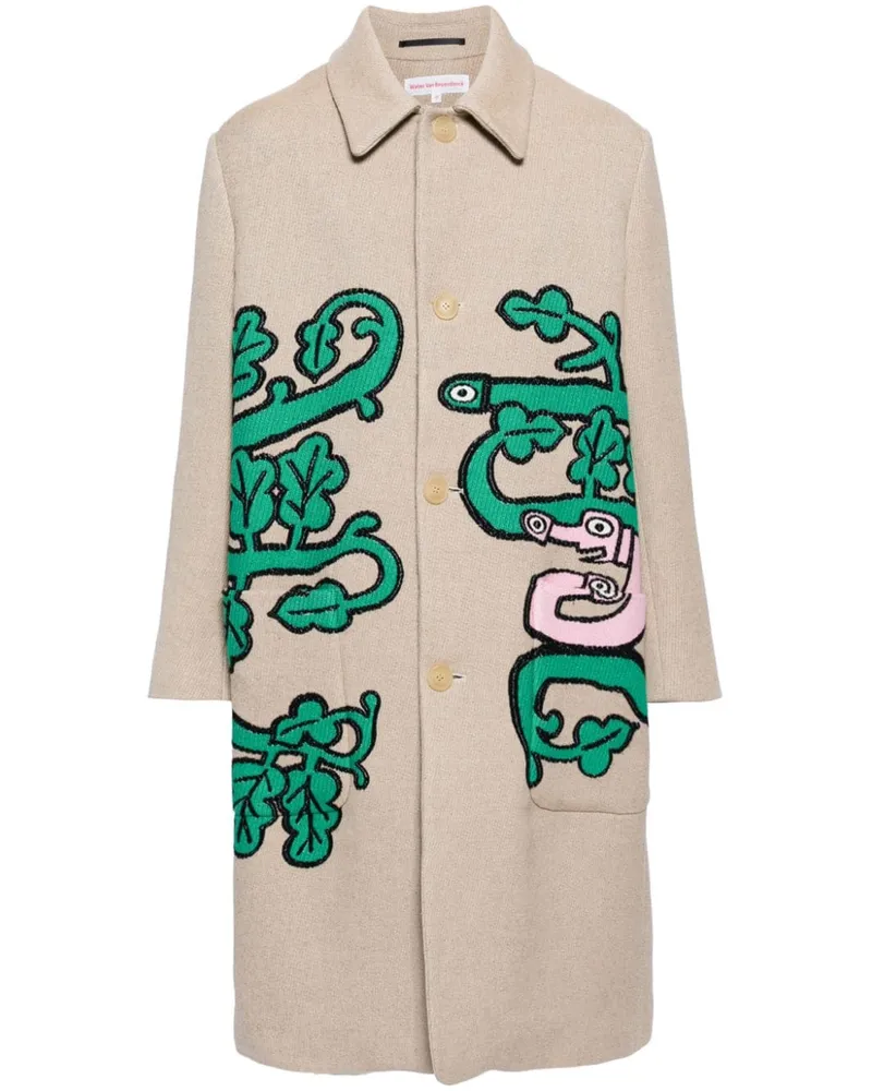 Walter van Beirendonck Khiva Jacquard-Mantel Braun