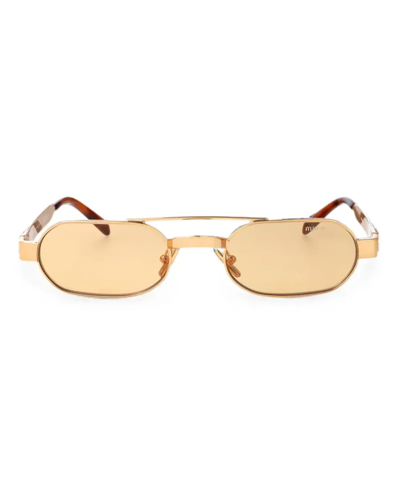Miu Miu geometric-frame sunglasses - Gold Gold