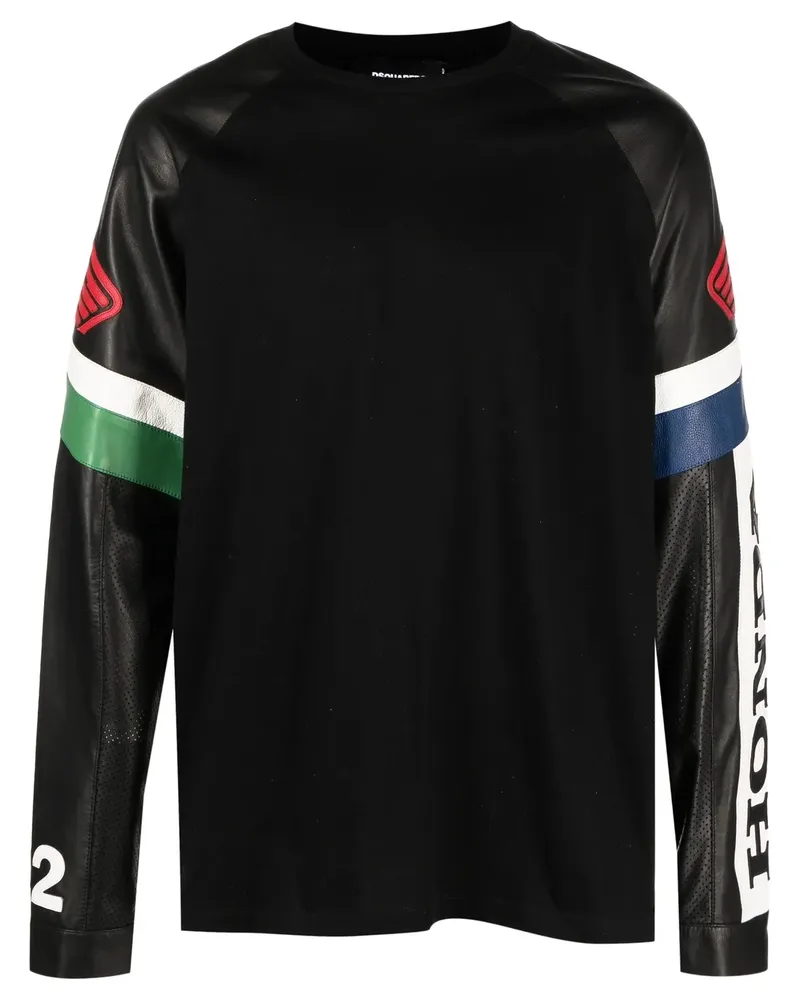Dsquared2 Sweatshirt mit Kontrastärmeln - Schwarz Schwarz