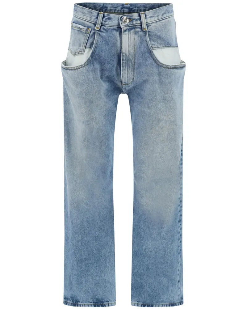 Maison Margiela Gerade Jeans mit Kontrasttaschen - Blau Blau