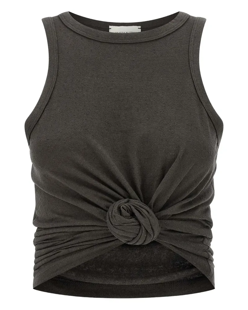 Magda Butrym Strukturiertes Tanktop mit Knotendetail - Grau Grau