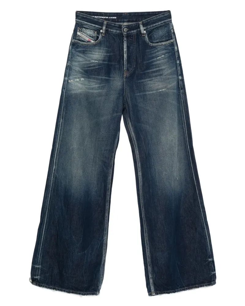 Diesel Ausgefranste Wide-Leg-Jeans - Blau Blau