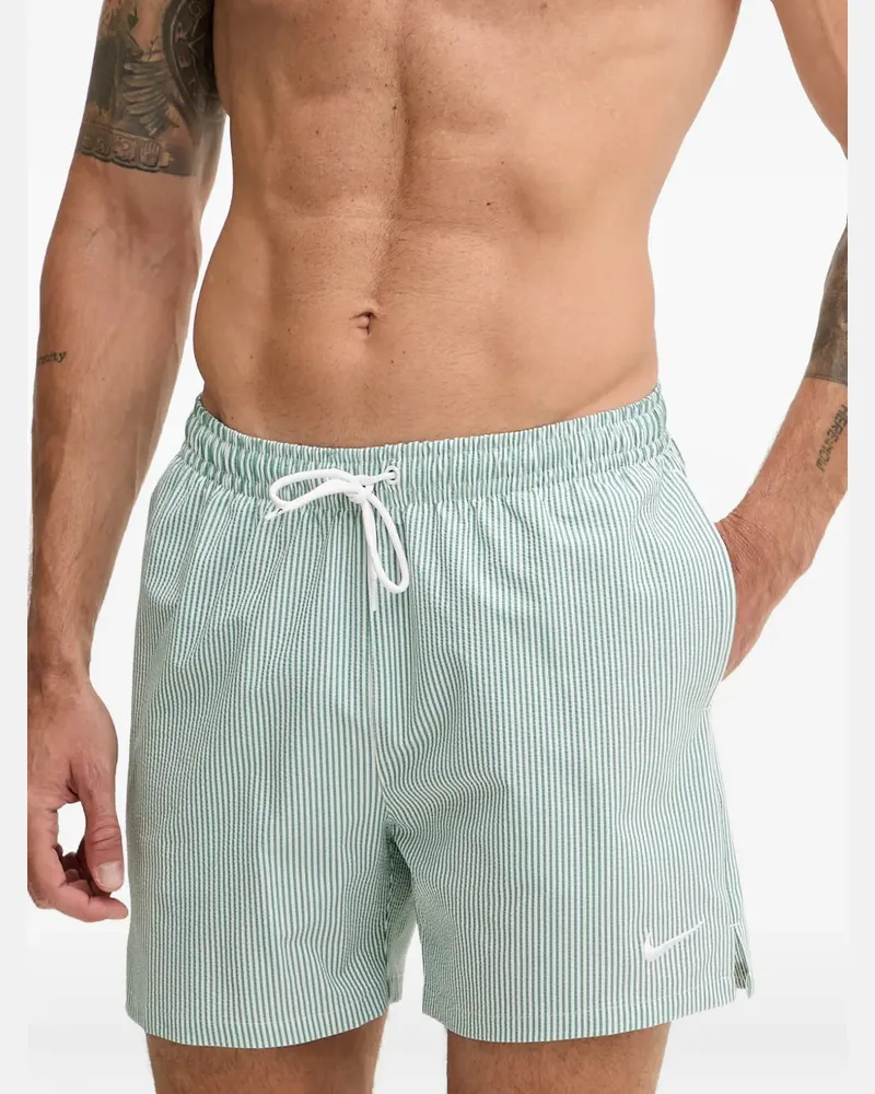 Nike Badeshorts mit Seersucker-Streifen - Grün Grün