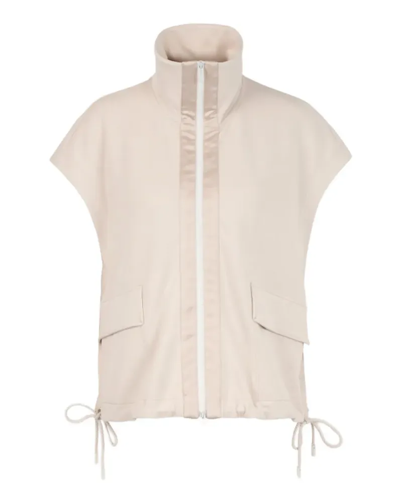 Marc Cain high-neck drawstring-hem waistcoat - Nude Nude