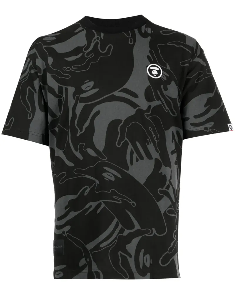 BAPE Milo T-Shirt mit Camouflage-Print - Schwarz Schwarz