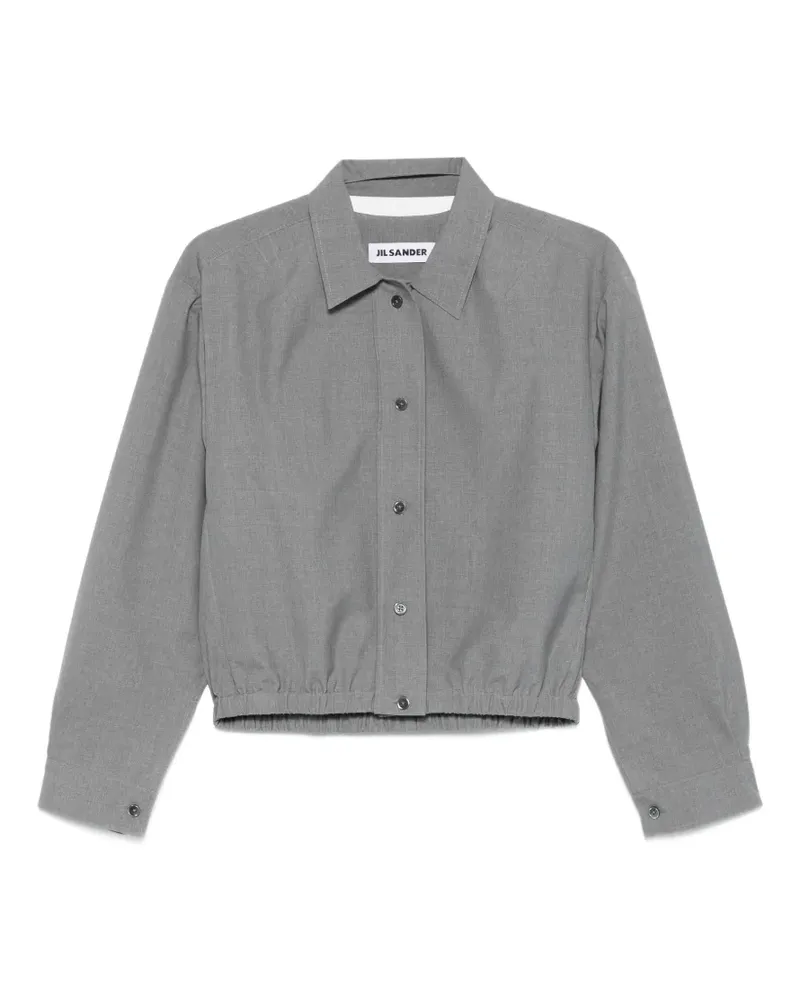 Jil Sander pointed-collar bomber jacket - Grau Grau