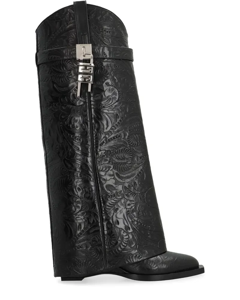 Givenchy Shark Lock Cowboystiefel 60mm - Schwarz Schwarz