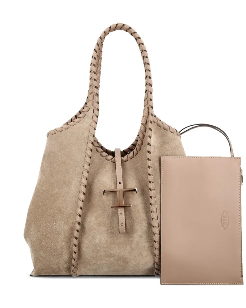 TOD'S medium T Timeless tote bag - Nude Nude