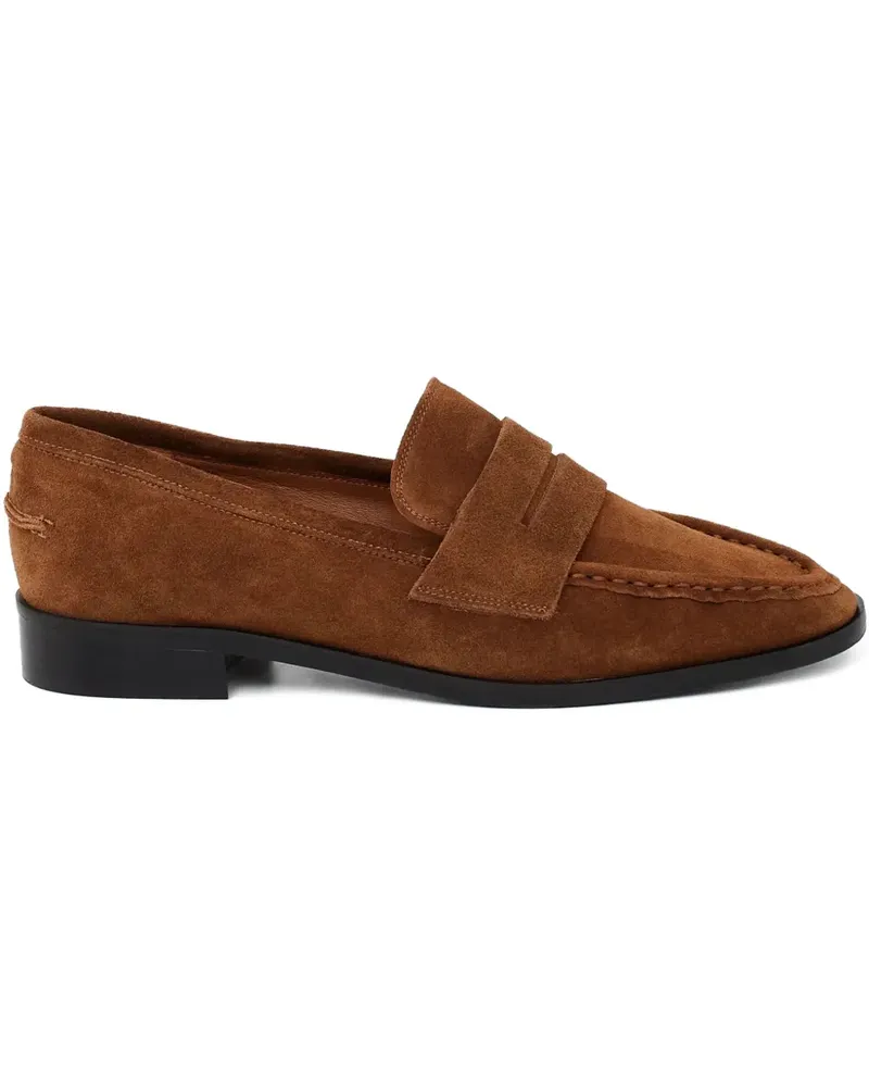 ATP Atelier Airola almond-toe strap loafers - Braun Braun