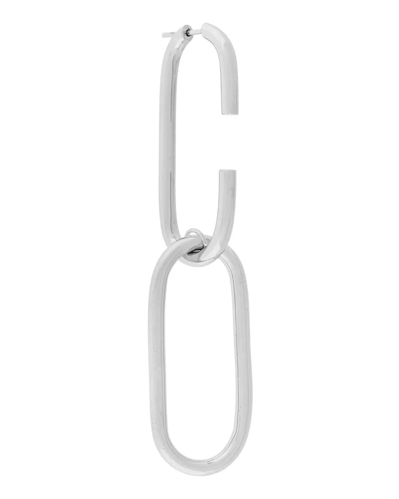 Maria Black Oval Link' Ohrring - Metallic Metallic