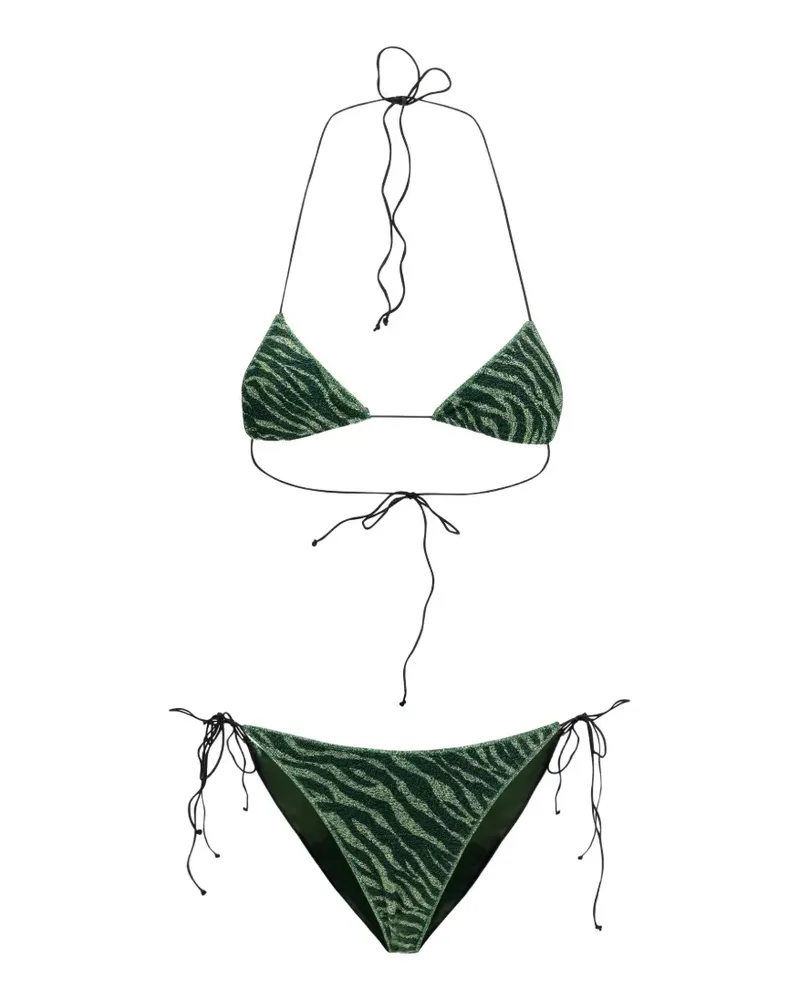 Oséree Bikini mit Zebramuster - Grün Grün