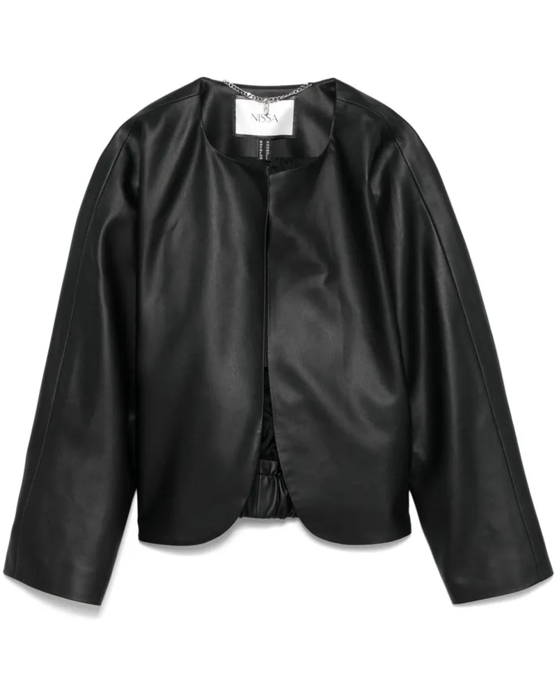 NISSA Jacke aus Faux-Leder - Schwarz Schwarz