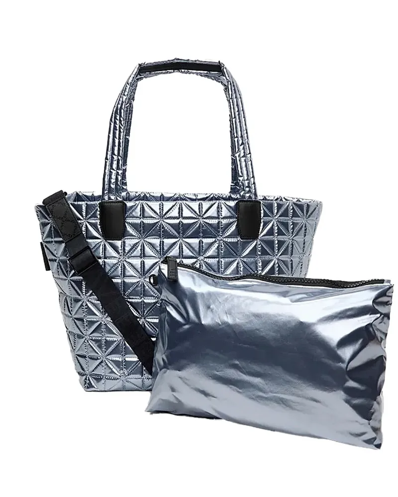 VeeCollective medium quilted metallic tote bag - Blau Blau