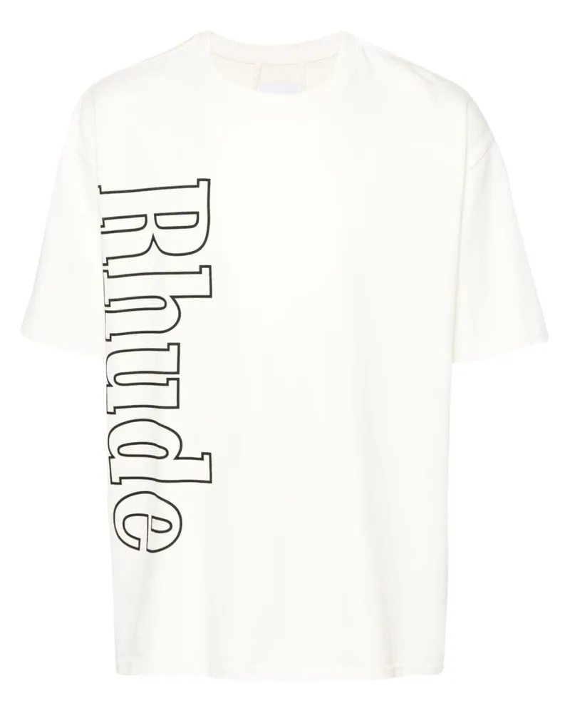 RHUDE T-Shirt mit Logo-Print Weiß