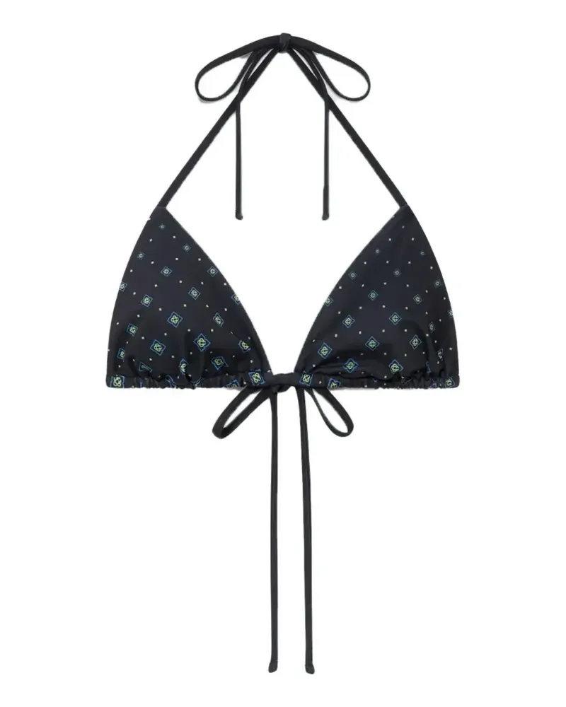 Casablanca Paris monogram tie bikini top - Schwarz Schwarz