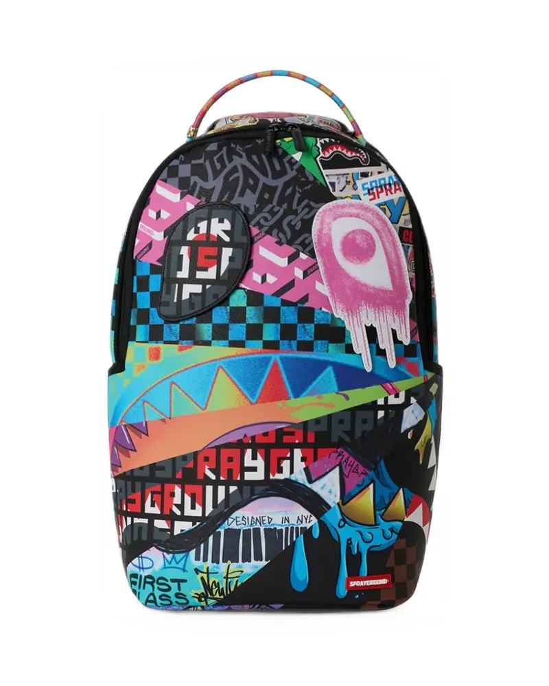 Sprayground Mood Mode 6 Sunburst Rucksack mit abnehmbaren Augen - Schwarz Schwarz