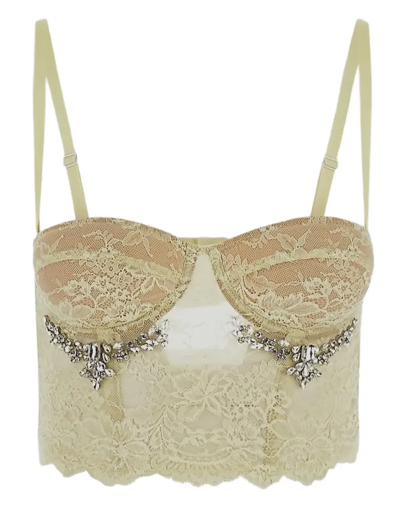 Des Phemmes Bustier-Top aus Spitze - Gelb Gelb