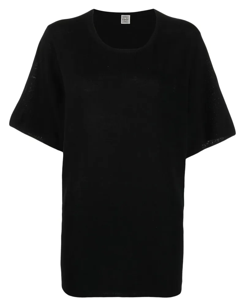 Totême T-Shirt aus Seide - Schwarz Schwarz