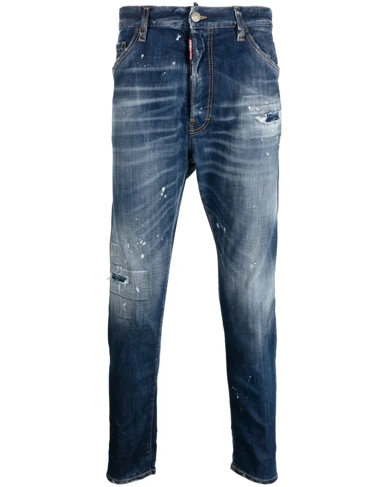 Dsquared2 Halbhohe Skater Skinny-Jeans - Blau Blau