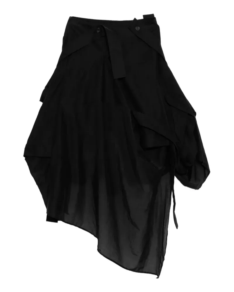 Yohji Yamamoto asymmetric suspender skirt - Schwarz Schwarz
