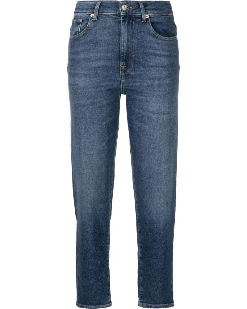 7 for all mankind Schmale Cropped-Jeans - Blau Blau