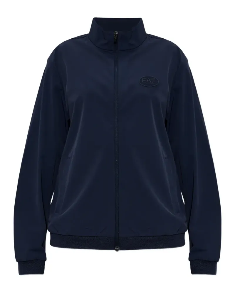 EA7 Sweatshirtjacke mit Logo-Patch - Blau Blau