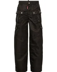 Dsquared2 Cargohose aus Satin Schwarz