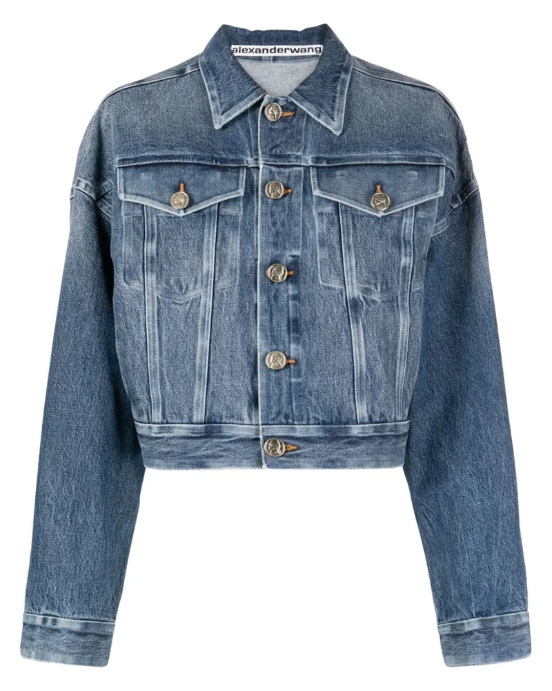 Alexander Wang Trucker-Jeansjacke mit gebondeten Nähten - Blau Blau