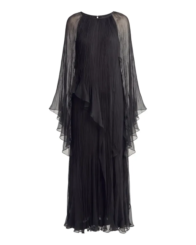 Irina Schrotter Alexia pleated silk dress - Schwarz Schwarz