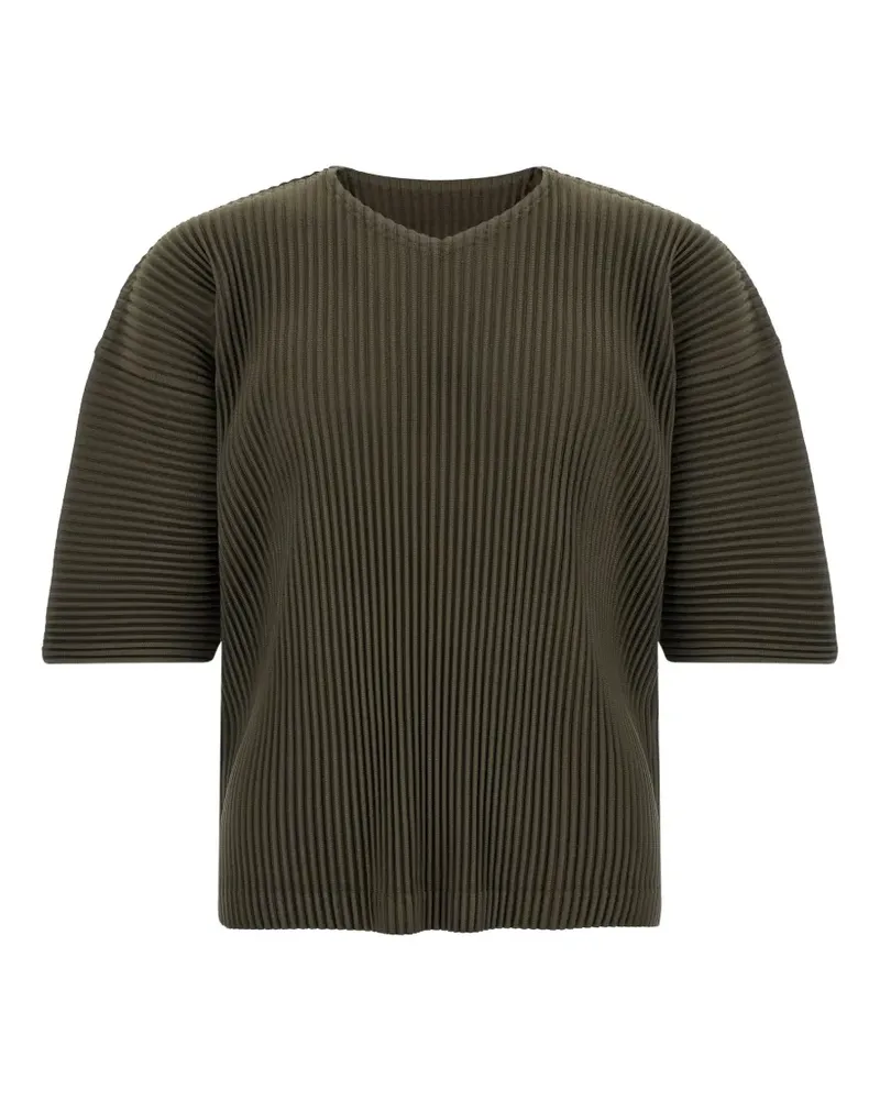 Issey Miyake Monthly Colours: July T-Shirt mit V-Ausschnitt - Grün Grün