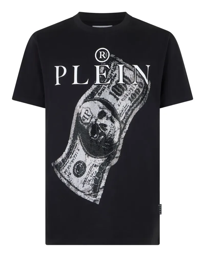 Philipp Plein jersey T-shirt skull strass - Schwarz Schwarz