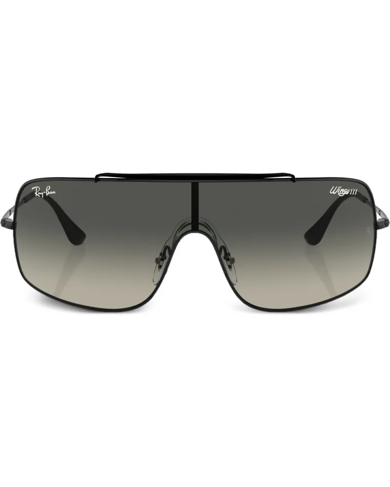 Ray Ban Eckige Wings II Sonnenbrille - Schwarz Schwarz