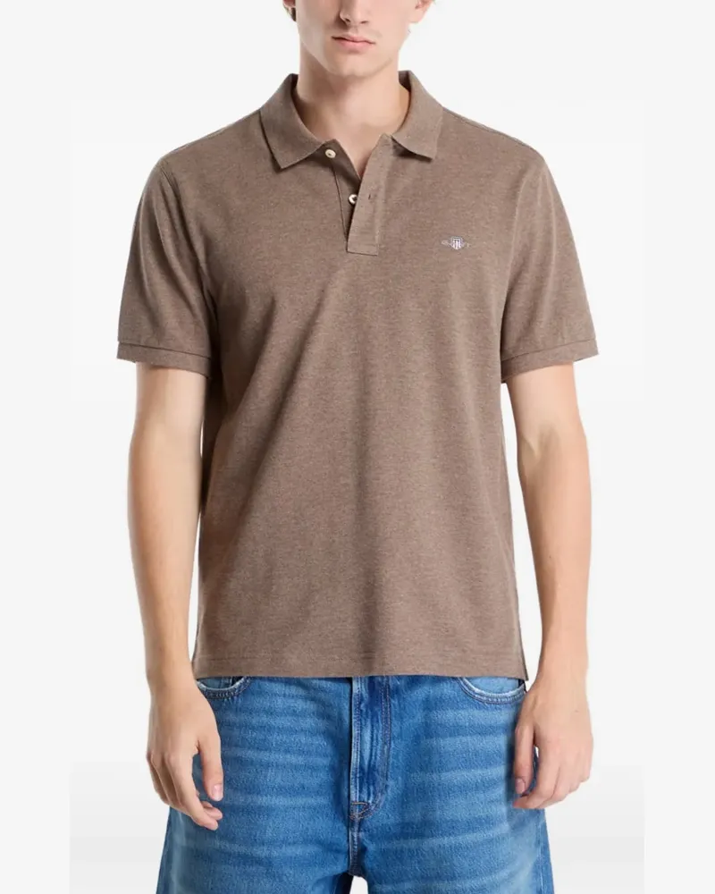 Gant logo-embroidered polo shirt - Braun Braun