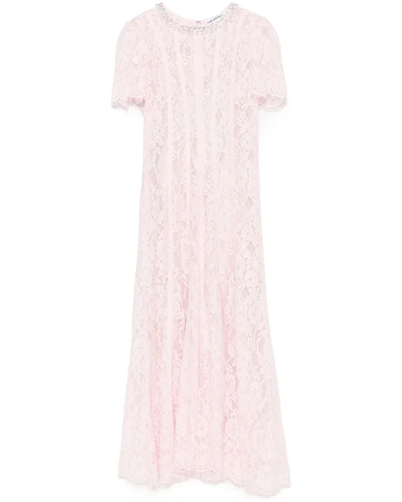Self-Portrait Midikleid aus Spitze - Rosa Rosa