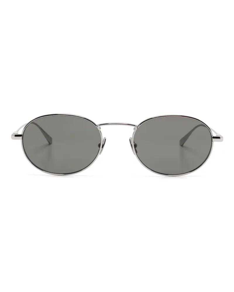 Saint Laurent Sonnenbrille mit ovalem Gestell - Silber Silber