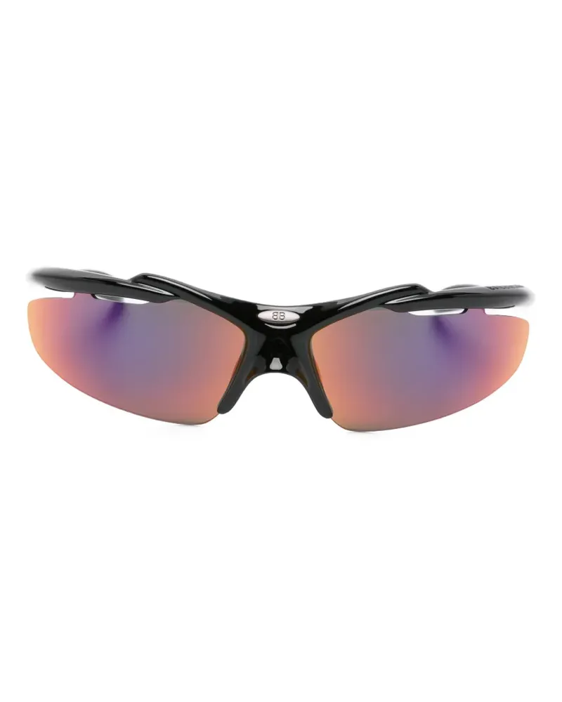 Balenciaga Sonnenbrille mit geometrischem Gestell - Schwarz Schwarz