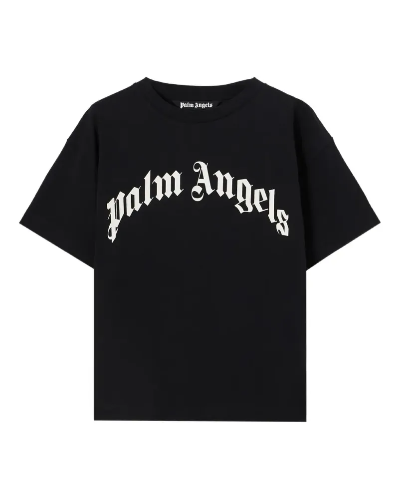 Palm Angels curved logo T-shirt - Schwarz Schwarz
