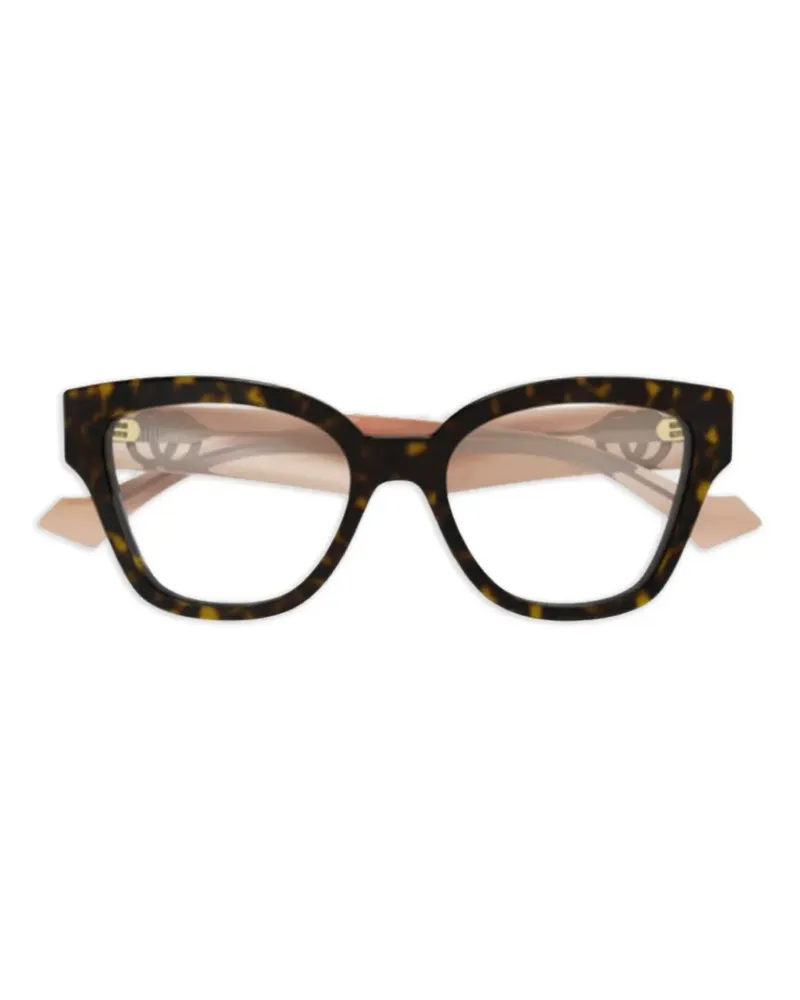 Gucci Brille mit Logo - Braun Braun