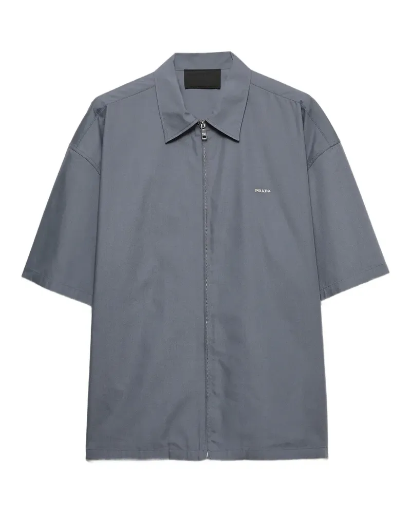 Prada short-sleeved technical cotton shirt - Grau Grau
