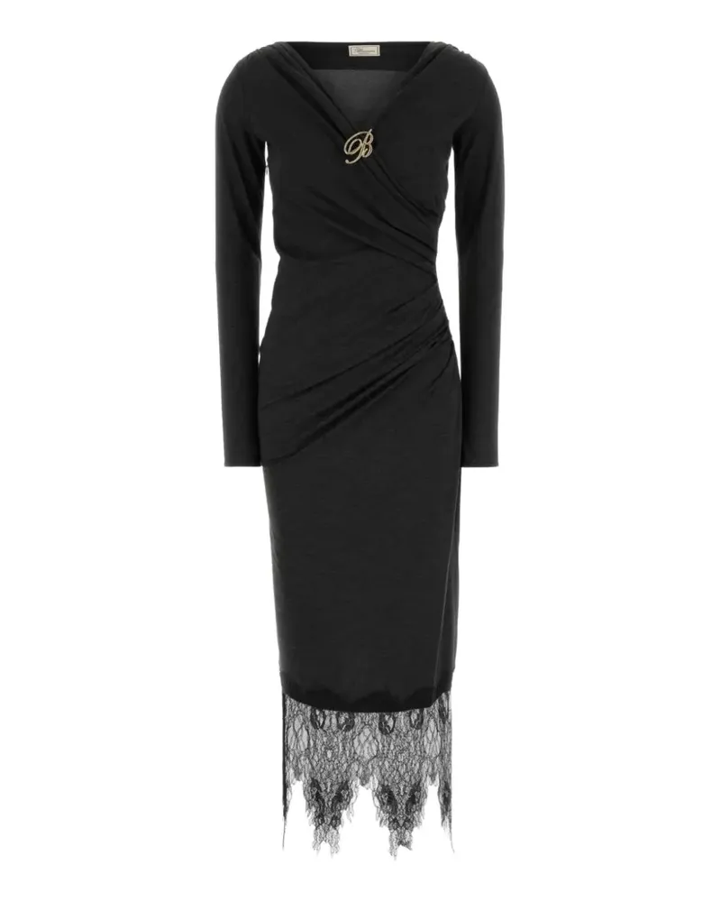Blumarine Kleid mit Spitzenbesatz - Grau Grau