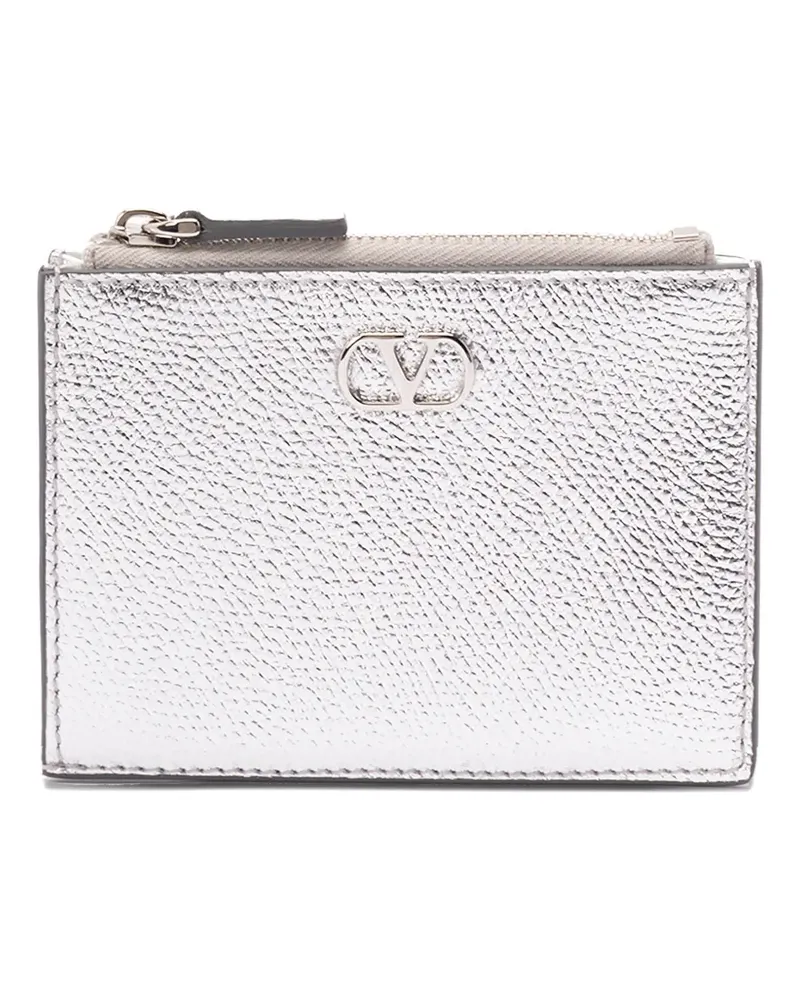 Valentino Garavani zip leather wallet - Silber Silber