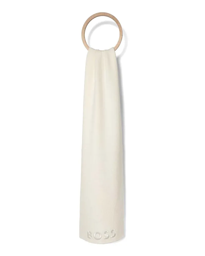 HUGO BOSS Schal mit Logo-Stickerei - Nude Nude