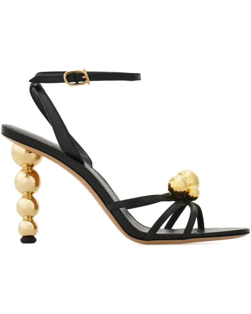 Ferragamo Riemchensandalen mit Kugelverzierung - Schwarz Schwarz
