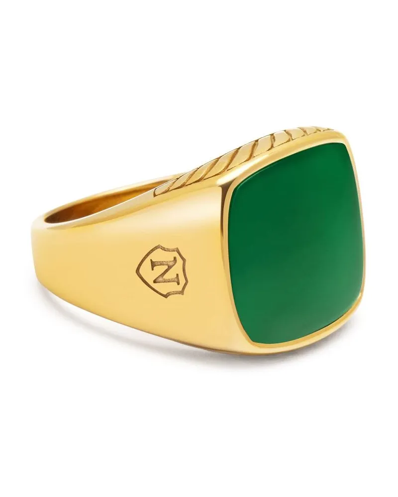 Nialaya Vergoldeter Ring mit Jade Gold