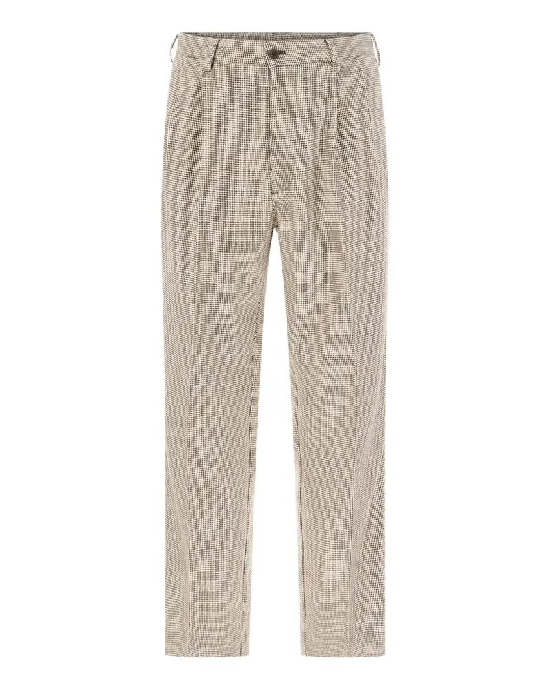 PENCE houndstooth-pattern pleated trousers - Nude Nude